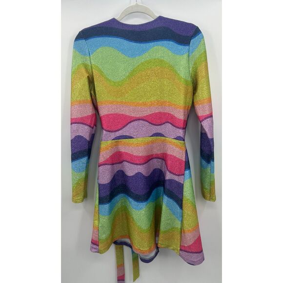 NWT Never Fully Dressed Women's Rainbow Mini Zsa Zsa Wrap Dress Size 4 - Picture 7 of 9